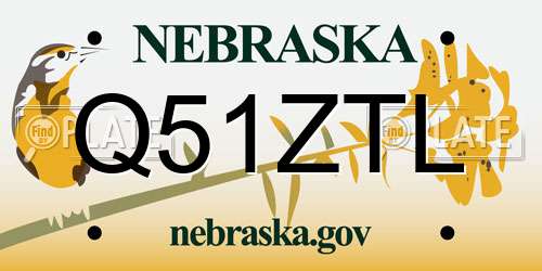 Q51ZTL Nebraska License Plate