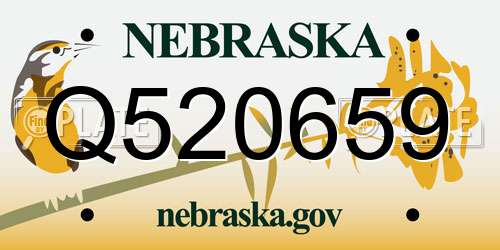 Q520659 Nebraska License Plate