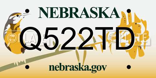 Q522TD Nebraska License Plate