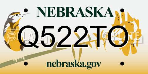 Q522TO Nebraska License Plate