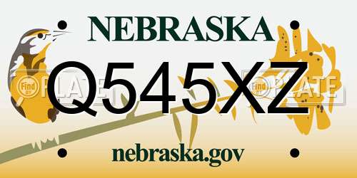 Q545XZ Nebraska License Plate
