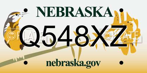 Q548XZ Nebraska License Plate