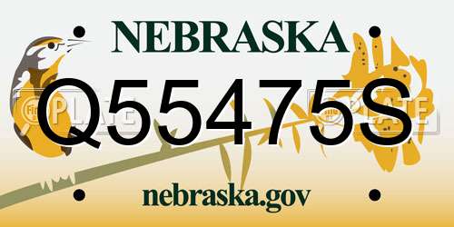 Q55475S Nebraska License Plate