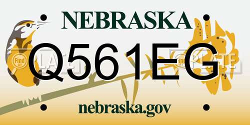 Q561EG Nebraska License Plate