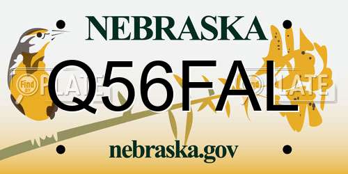 Q56FAL Nebraska License Plate