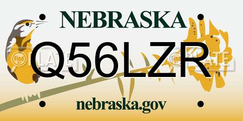 Q56LZR Nebraska License Plate