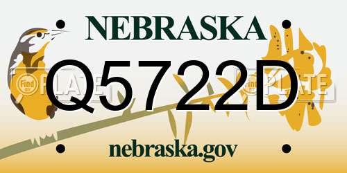 Q5722D Nebraska License Plate