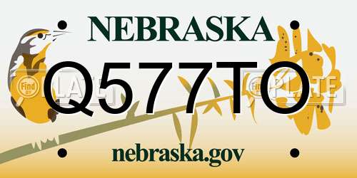Q577TO Nebraska License Plate