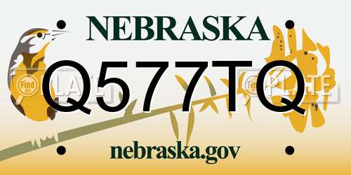 Q577TQ Nebraska License Plate
