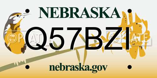 Q57BZI Nebraska License Plate