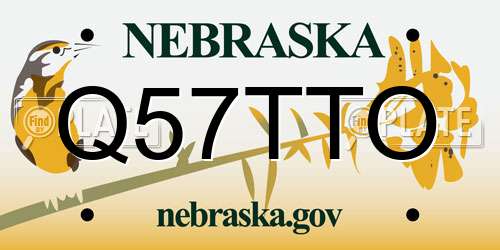 Q57TTO Nebraska License Plate