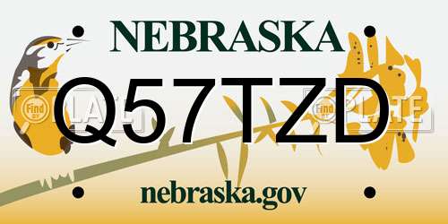 Q57TZD Nebraska License Plate