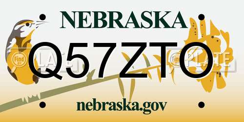 Q57ZTO Nebraska License Plate