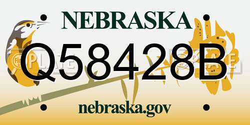 Q58428B Nebraska License Plate