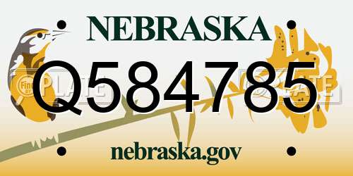 Q584785 Nebraska License Plate