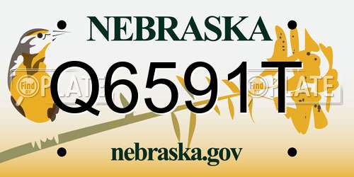 Q6591T Nebraska License Plate