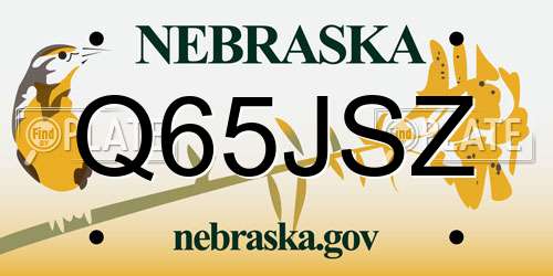 Q65JSZ Nebraska License Plate