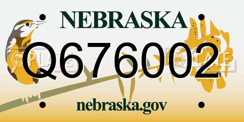 Q676002 Nebraska License Plate