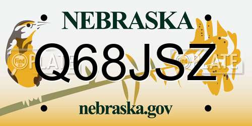 Q68JSZ Nebraska License Plate