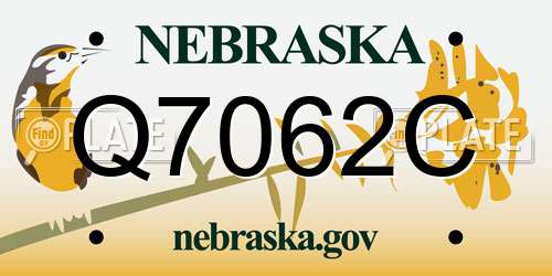 Q7062C Nebraska License Plate