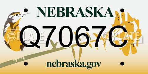 Q7067C Nebraska License Plate