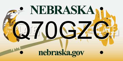 Q70GZC Nebraska License Plate