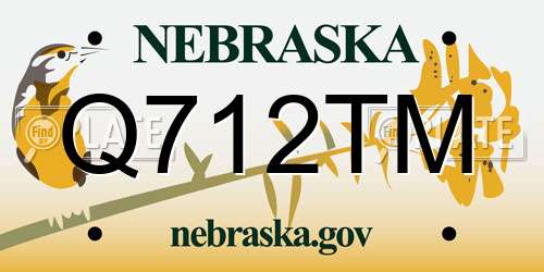 Q712TM Nebraska License Plate
