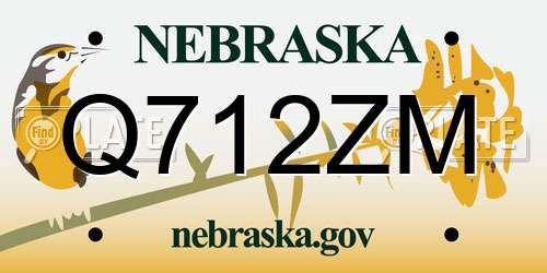 Q712ZM Nebraska License Plate