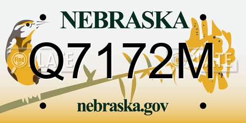 Q7172M Nebraska License Plate