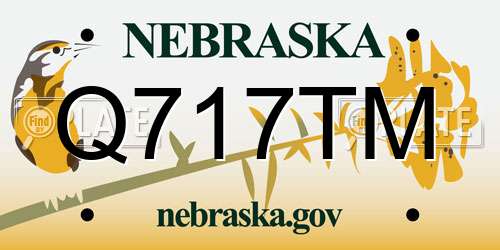 Q717TM Nebraska License Plate