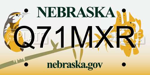 Q71MXR Nebraska License Plate