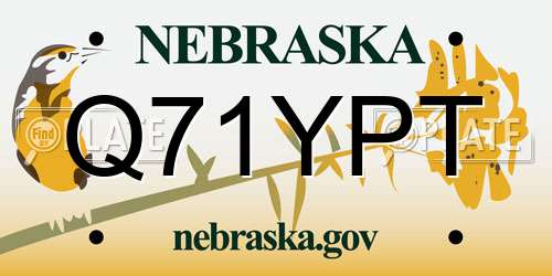 Q71YPT Nebraska License Plate
