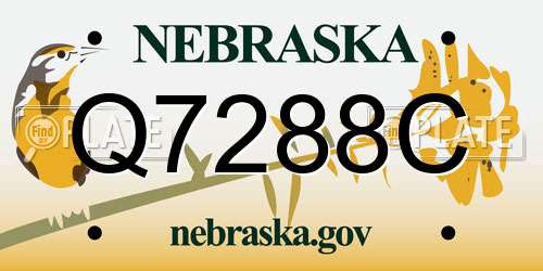 Q7288C Nebraska License Plate