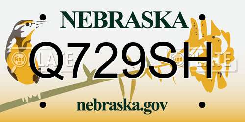 Q729SH Nebraska License Plate
