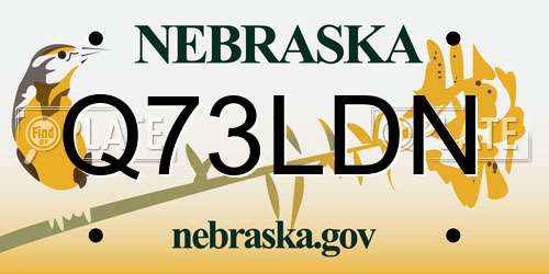 Q73LDN Nebraska License Plate
