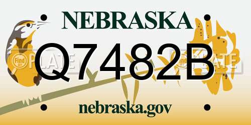 Q7482B Nebraska License Plate