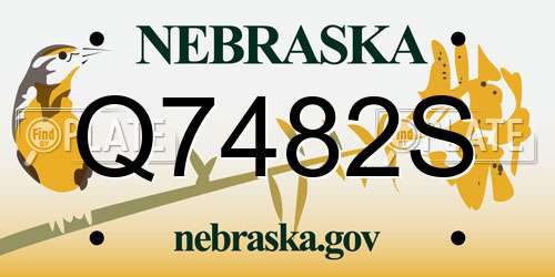 Q7482S Nebraska License Plate