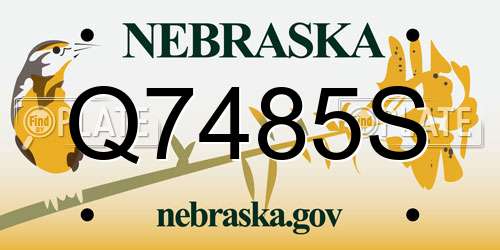 Q7485S Nebraska License Plate