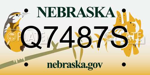 Q7487S Nebraska License Plate