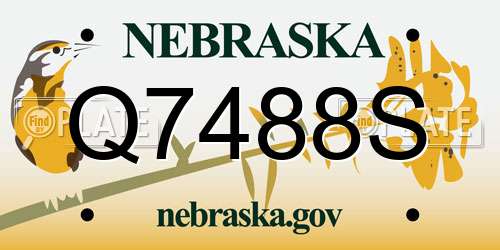 Q7488S Nebraska License Plate