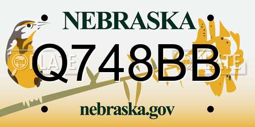 Q748BB Nebraska License Plate
