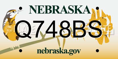 Q748BS Nebraska License Plate