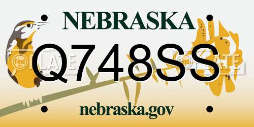 Q748SS Nebraska License Plate