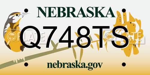 Q748TS Nebraska License Plate