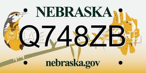 Q748ZB Nebraska License Plate