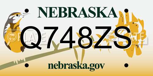 Q748ZS Nebraska License Plate