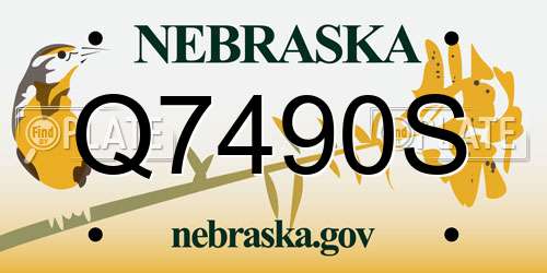 Q7490S Nebraska License Plate
