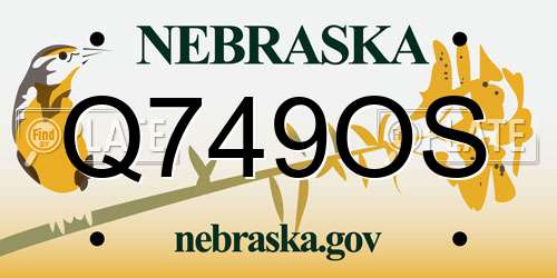 Q749OS Nebraska License Plate