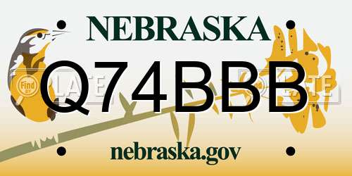 Q74BBB Nebraska License Plate