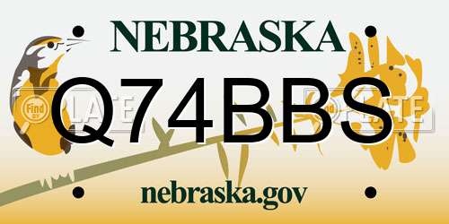 Q74BBS Nebraska License Plate